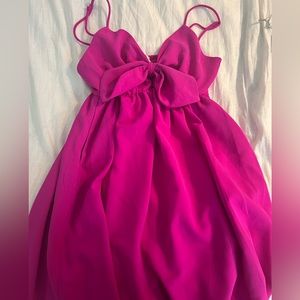 tcec mini dress in pink with bow